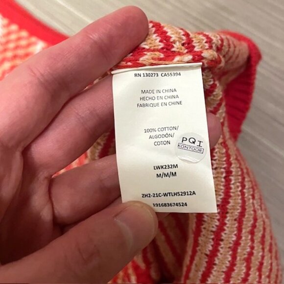 Wrangler Retro Chevron Knit Tank Top Red V-Neck Medium - Picture 13 of 16